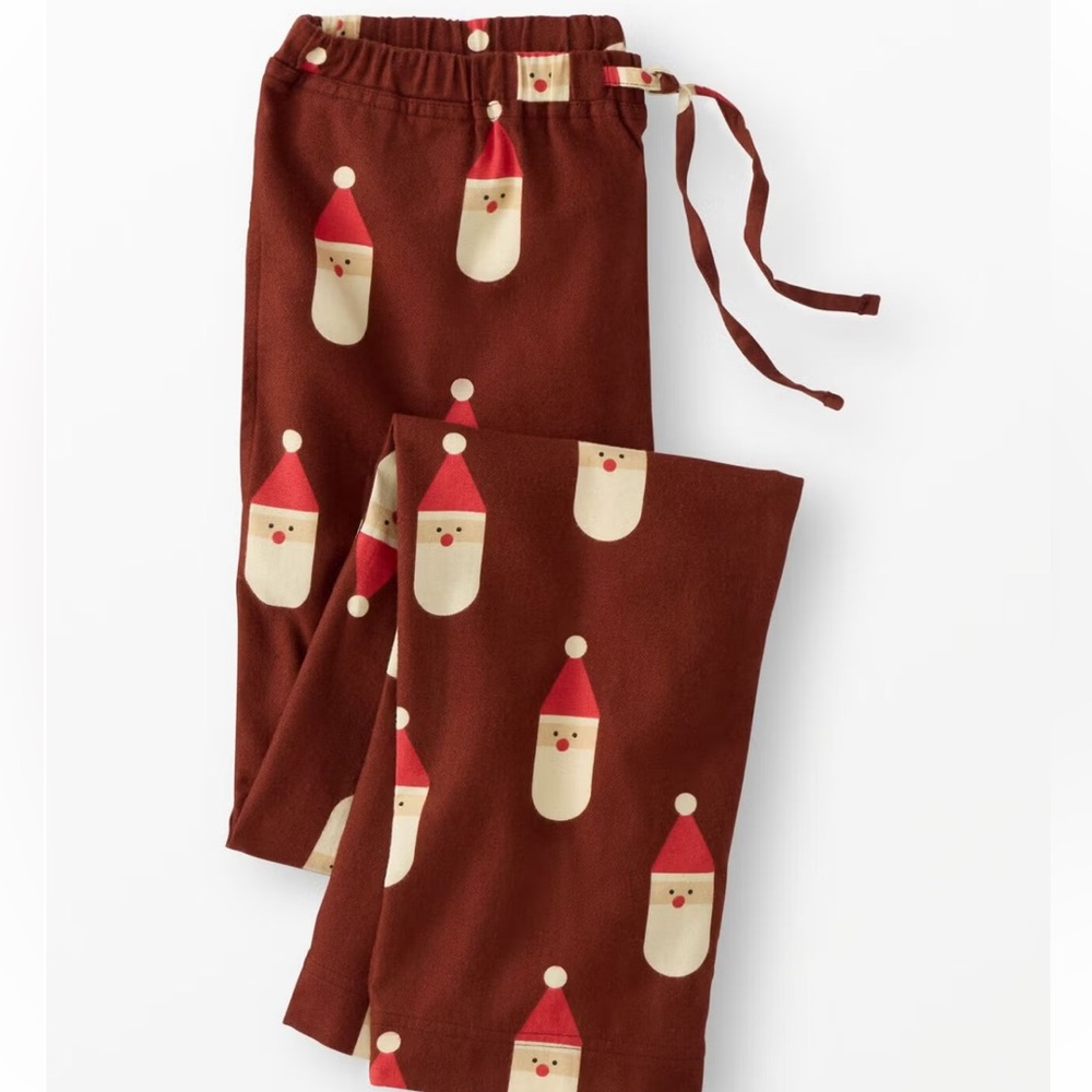 Hanna Andersson Brown Santa‎ Print Pajama Pants